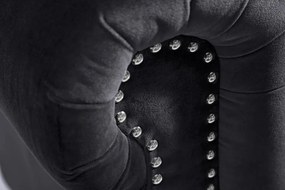 Canapea clasica stil englezesc Chesterfield 3 locuri, catifea neagra