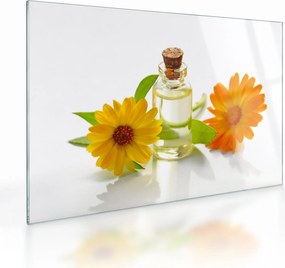 Tablou pe sticlă cu ulei de flori (70x50 cm)
