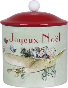 Cutie metalică artizanala lucrată manual, cu motiv Crăciun, multicolor, 12,5 × 16 cm, „Joyeux Noël"