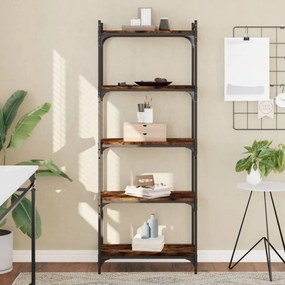 vidaXL Bibliotecă 5 niveluri stejar afumat 60x30x154 cm lemn prelucrat