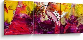 Tablou cu abstracție - pictura (cu ceas) (90x30 cm)