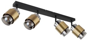 Plafoniera 4L design modern Milley negru, alama