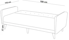 Canapea pat Aria Grey