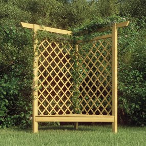 Pergola de colt cu bancheta, 166x81x174 cm, lemn de pin tratat