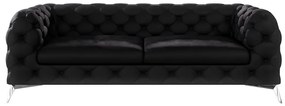 Canapea neagră cu tapițerie din catifea 225 cm Chelsea – Ropez