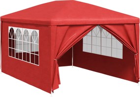 vidaXL Cort de petrecere cu perete Roșu 400 x 300 x 255 cm