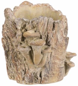 Suport din beton - ciot cu ciuperci, 20 x 18 x 18cm