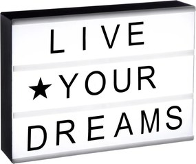 Lampă cu inscripții