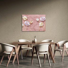 Tablou pe sticlă cu flori (70x50 cm)