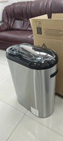 HOMCOM Coș de gunoi automat cu senzor cu infraroșu, 50 l, din oțel inoxidabil anti-amprentă, cu închidere amortizată, argintiu | Aosom Romania