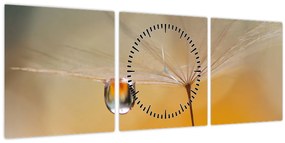 Tablou - Flori macro (cu ceas) (90x30 cm)