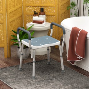 HOMCOM Scaun Reglabil de Duș cu Mânere, Multicolor | Aosom Romania