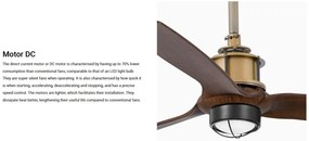 Lustra cu Ventilator si telecomanda DECO FAN M LED auriu/maro