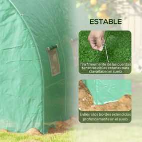 Outsunny Invernator de Tunel 6x3x2 m cu Sistem de Irigații Integrat 12 Ferestre cu Plasă și 1 Ușă Rulabilă Verde | Aosom Romania