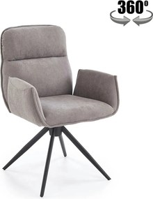 Scaun K574, gri/negru, stofa catifelata/otel, 60x60x88 cm