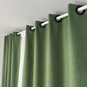 Set două Draperii (Blackout), din Stofă premium (Tip in), Gata lucrate (Inele galerie), Culoare Verde olive (Model texturat), Dimensiuni draperie 160x260 cm (x2), Brand Originalio