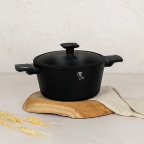 Set oale si tigai cu capace 15 Matte Black Piese Berlinger Haus BH 8198, negre, antiaderente, compatibile inductie