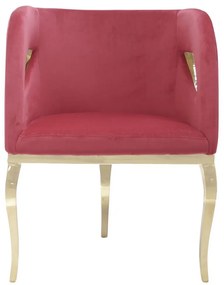 Fotoliu tapitat Morello rosu/gold – H78 cm