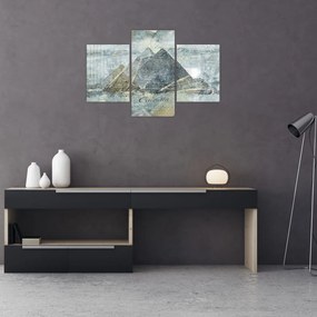 Tablou - Piramide în filtru albastru (90x60 cm)