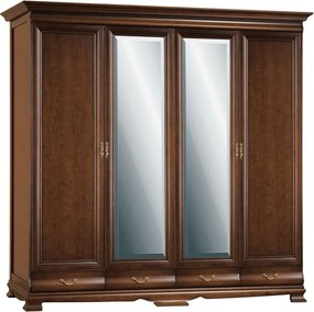 Dulap lemn masiv nuc Harper 4 Uși, 211,8 × 66,6 × 215,5 cm