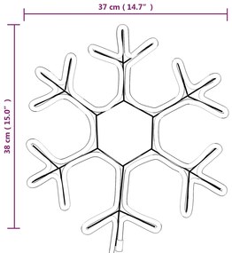 Figurina Fulg de zapada de Craciun LED 3 buc. alb cald 38x37cm 3, 38 x 37 cm