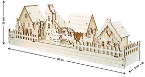 Decor iluminat de Crăciun Snow Village , 40 x 13 x8 cm, LED