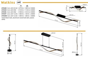 Aplica LED aluminiu cu efect de lemn WATKINS