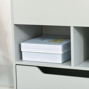 HOMCOM Raft pentru copii cu sertar, bibliotecă cu rafturi, 60 x 29,9 x 90 cm, Gri | Aosom Romania