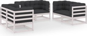 vidaXL Set mobilier de grădină cu perne, 6 piese, lemn masiv de pin