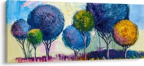 Tablou - Copaci, pictură în ulei (120x50 cm)
