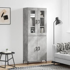 vidaXL Dulap înalt, gri beton, 69,5x34x180, lemn compozit