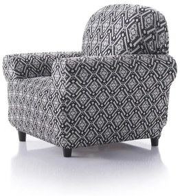 Huse monoelastice alb-negru ZUMA fotoliu (l. 70 - 110 cm)