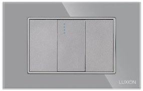 Intrerupator Simplu Cap Scara Mecanic 1M si 2 Taste False LUXION cu Rama din Sticla, Standard Italian, 3M