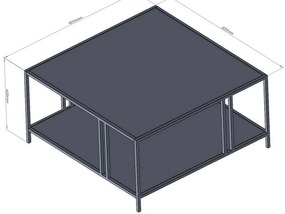 Măsuță de cafea Uranus Black cu sticlăfumurie