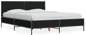 3279997 vidaXL Cadru de pat, negru, 140x200 cm, lemn prelucrat și metal