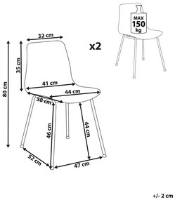 Set 2 buc scaune de sufragerie Looza (alb). 1081006