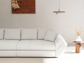 Canapea extensibilă dumonde cu ladă de depozitare si sezut confortabil din spuma high-density, Loana Euphoria Ivory 300x100 cm
