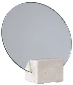 Oglindă de masă, travertin, natural ø18x18 cm