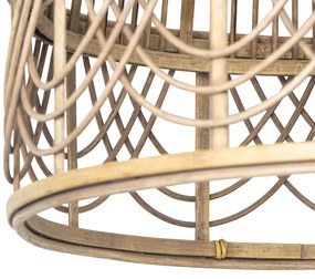 Lampă suspendată inteligentă din ratan 44 cm inclusiv Wifi G95 - Michelle