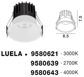 Spot LED incastrabil tavan fals / plafon LUELA 3000K alb