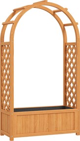 Outsunny Jardiniere înălțată ghiveci de plantare cu grilaj, acoperiș arcuit spalier ghiveci din lemn 83 x 36 x 145cm Maro deschis | Aosom Romania