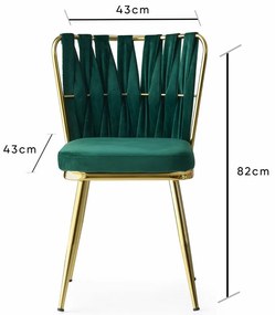 Set de scaune de sufragerie Kusakli Green, 2bucăți
