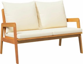 vidaXL Set bistro cu pernă 2 pcs Ulei Natural Lemn Solid de Acacia