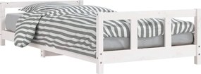 vidaXL Cadru de pat pentru copii, alb, 90x190 cm, lemn masiv de pin