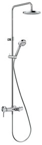 Coloana dus Kludi Logo Dual Shower-System, monocomanda, cu baterie de cada, crom - 6808305-00