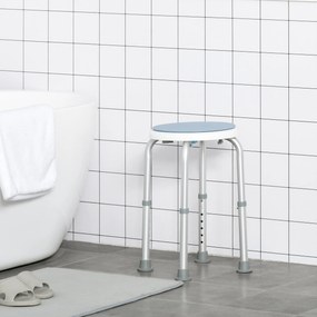 HOMCOM Taburet de duș scaun de duș antiderapant taburet de baie înălțime reglabil pivotant la 360° din aluminiu | Aosom Romania