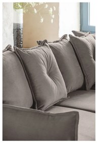 Colțar maro deschis extensibil cu tapițerie din catifea reiată (colț variabil) Lazy Lukka – Miuform