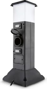 Brilagi - Lampă de exterior cu 2 prize SCHUKO, soclu 1xE14/15W/230V, IP44, neagră