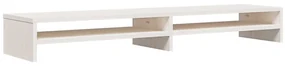 813920 vidaXL Stand pentru monitor, alb, 100x24x13 cm, lemn masiv de pin