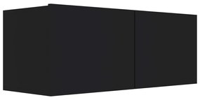 801473 vidaXL Comodă TV, negru, 80 x 30 x 30 cm, lemn prelucrat